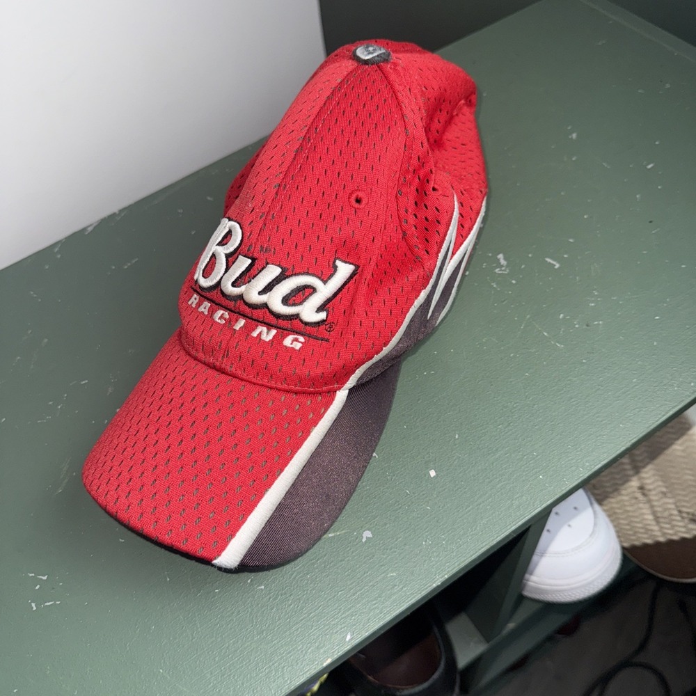 Vintage 2003 Bud Racing Hat Front  Logo One size fits all Nascar Flaw